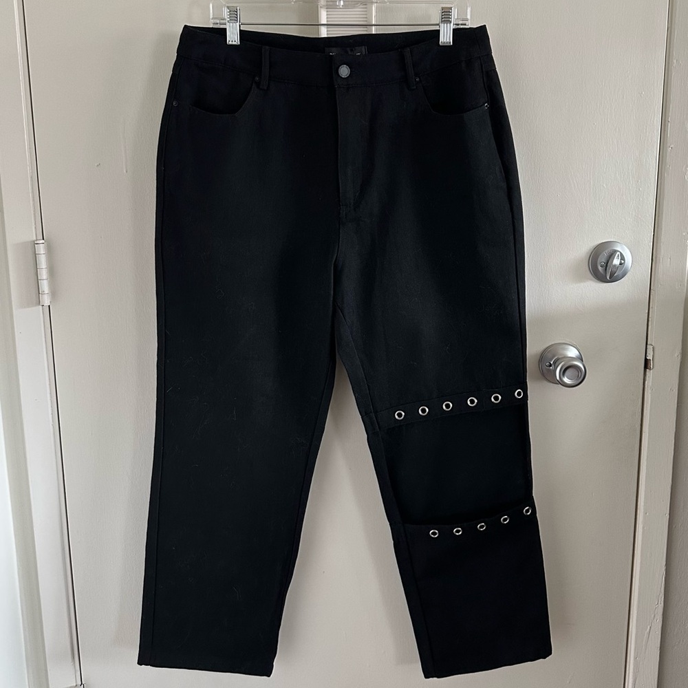 Sold Disturbia black pants grommet detail nwt women’s 32”